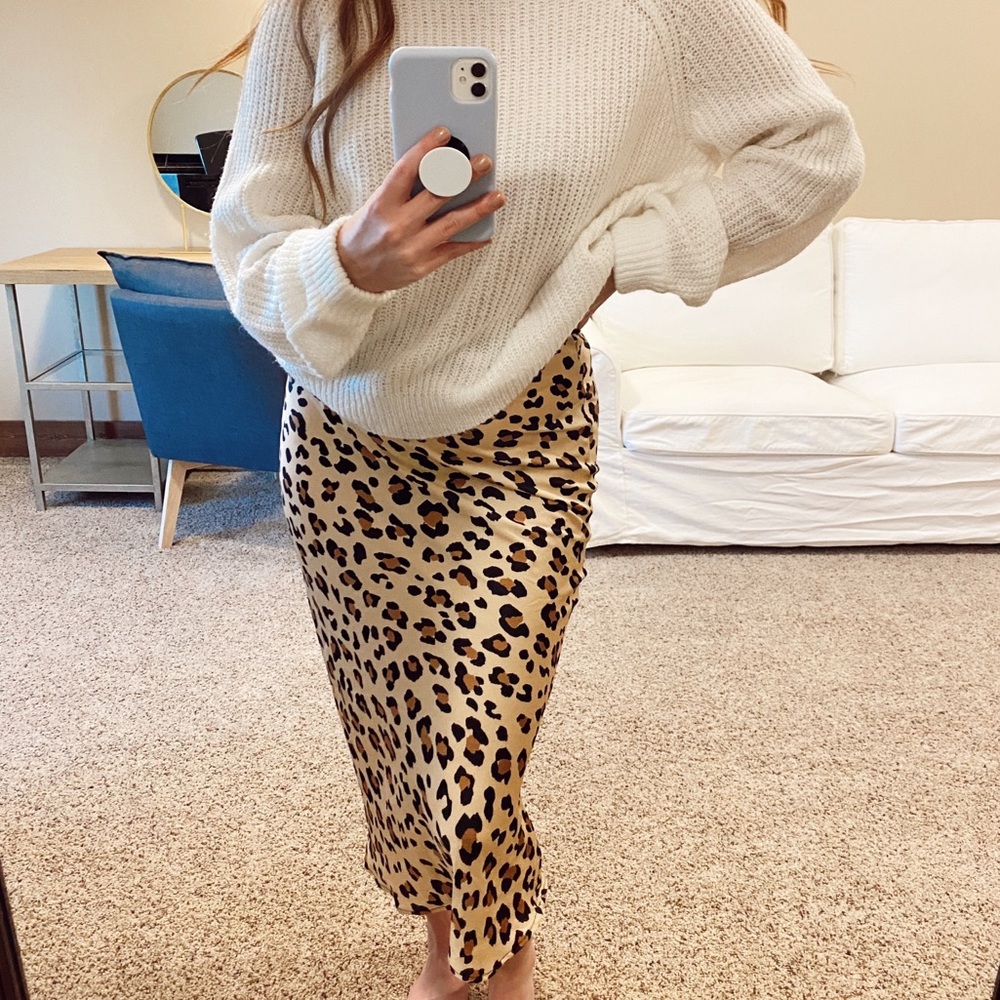 Leopard Silky Skirt